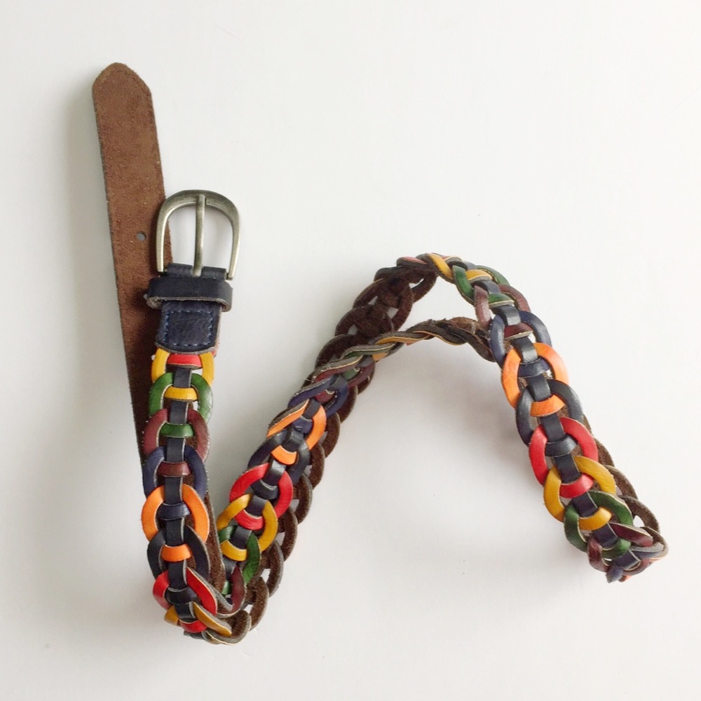 Multi-Colored Linked Ringed Belt